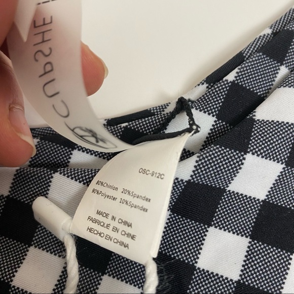 Cupshe Bikini Gingham Bottoms and Mustard Yellow Top - Picture 8 of 9